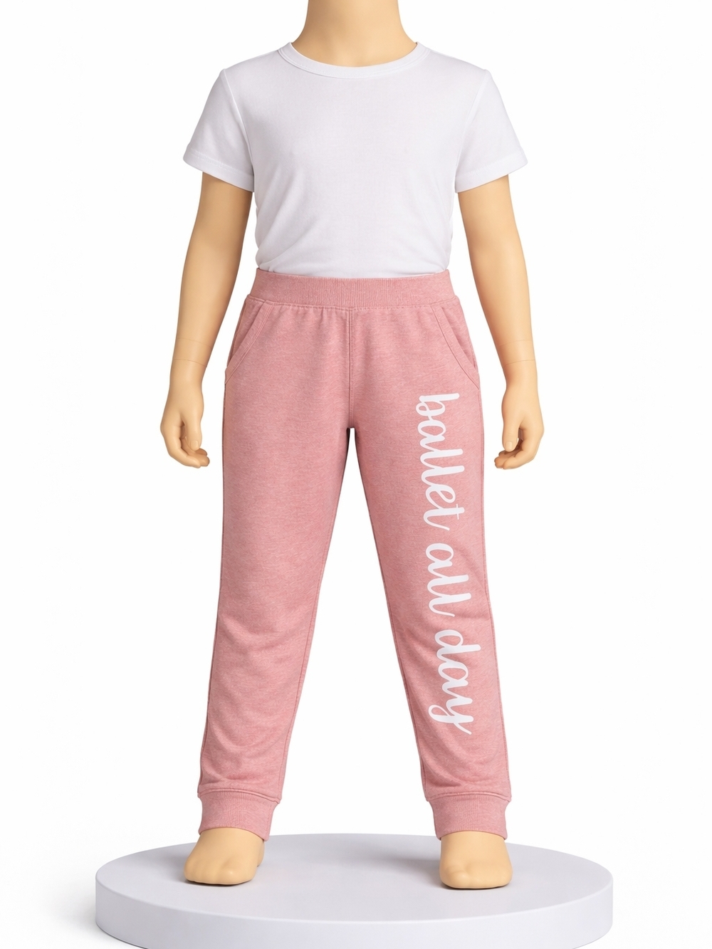 Kids Pink 'Ballet All Day' Jogger Pants